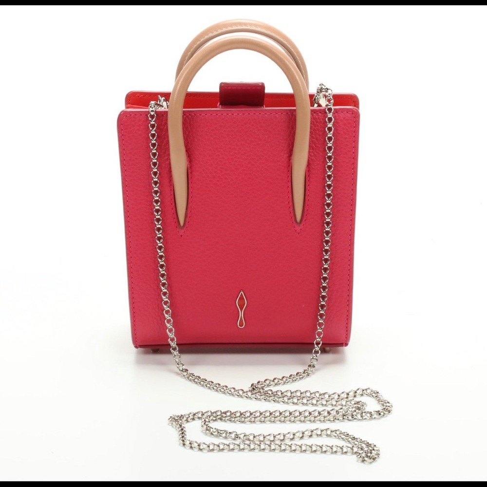 Louboutin Paloma Nano in Pink and Red Leather